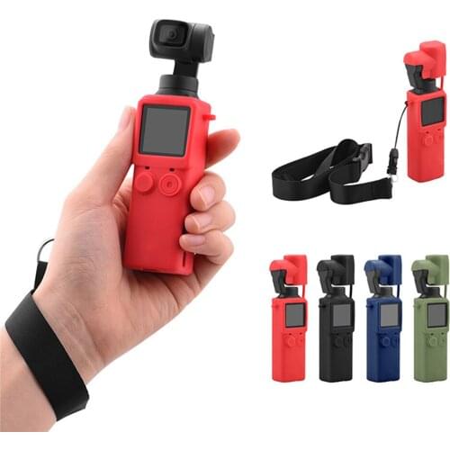 Silicone Case Protective Cover Skin Lens Cover for FIMI PALM Handheld Camera Accessories Housing Case with Anti-lost Lanyard