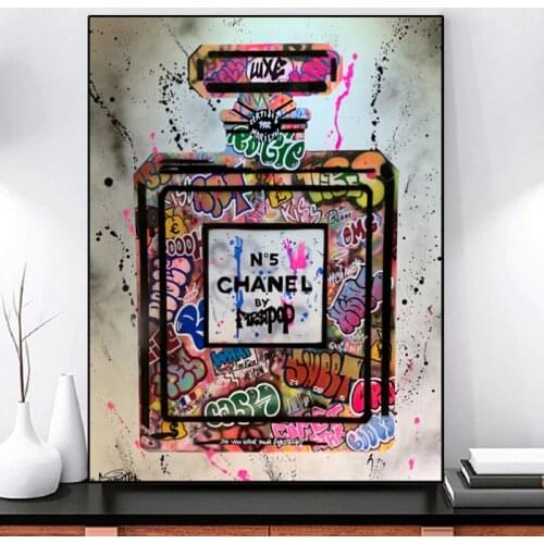 Modern Perfume Art Painting Abstract Street Graffiti Art Perfume Canvas Poster and Print Living Room Wall Decoration Pictures