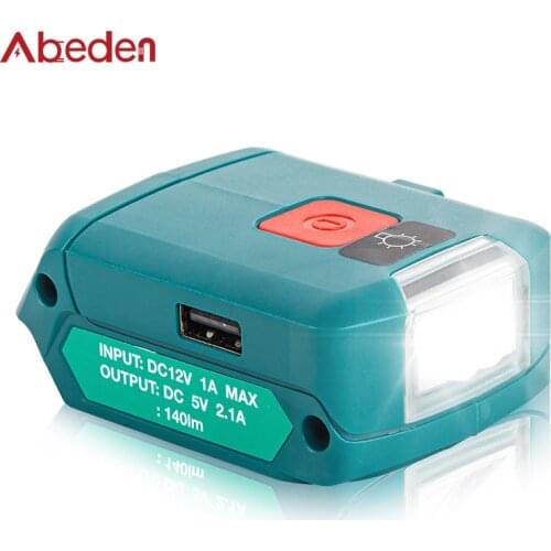 LED Portable Spotlight with USB port 10.8V 2.1Ah li-ion Battery 140LM Working for Makita battery Outdoor flashlight