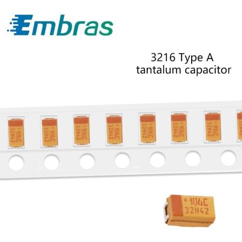Type A Tantalum Capacitor Patch bladder 25v 16v 10v 10uf 1uf 106 2.2uf 3.3uf 4.7uf 22uf 1206 10Pcs