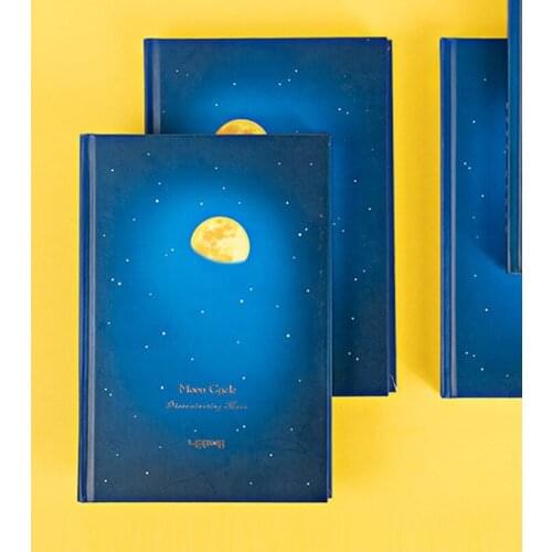 "Moon Cycle" Hard Cover Beautiful Lined Papers Notebook Journal Notepad Free Note Stationery Gift