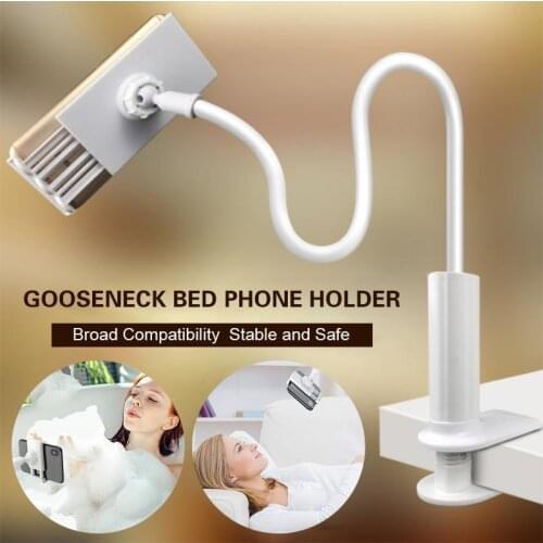 Gooseneck Bed Phone Holder Universal Lazy Mobile Phone Gooseneck Stand Holder Stents Flexible Bed Desk Table Clip Bracket for Ph