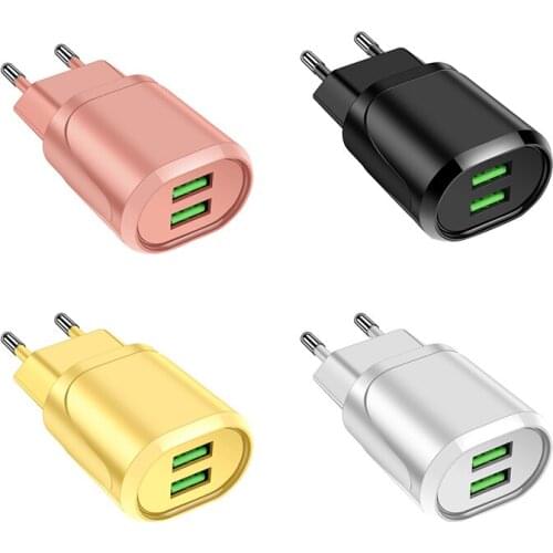 2.1A Liquid Color Mobile Phone Charger 2USB Portable Charging Mobile Phone Charger For IPhone 7 8 Plus X XR XS Max Samsung