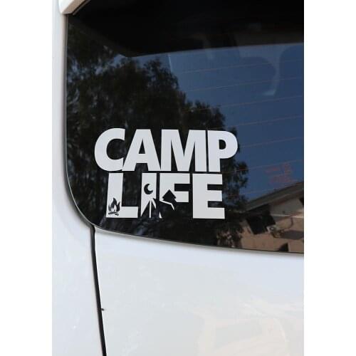 ZTTZDY 10.7CM*16.5CM Fashion Camp Life Vinyl Black Silver Car Sticker Decal ZJ2-0099