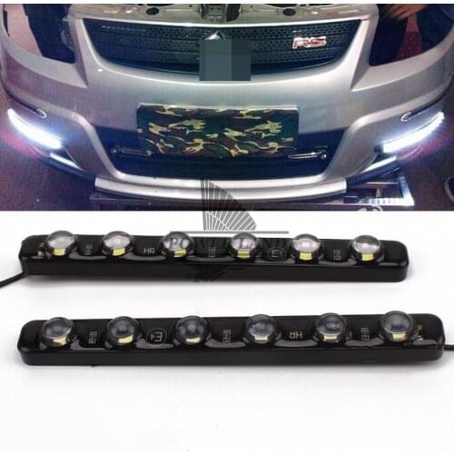 1pair LED High Power Car 6LEDS White Daytime Running Light DRL Fog Warning Decorative Lamp High Power Waterproof Universal Fit