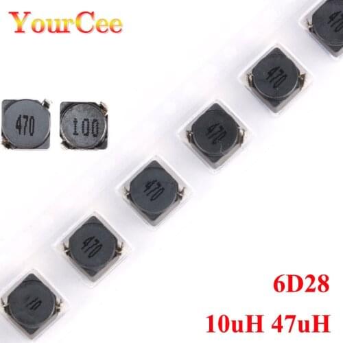 10pcs/lot SMD Power Inductors 10Uh 47UH 6D28 470 Shielded Inductor CDRH6D28 High Quality 6D28