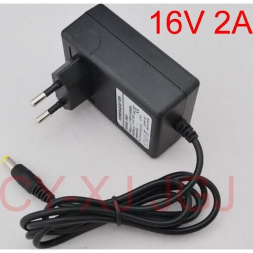 100PCS 16V 2A AC 100V-240V Converter Adapter DC 16V 2A 2000mA Power Supply EU Plug 5.5mm x 2.1mm-2.5mm