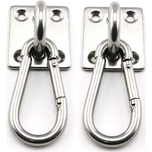 2 Sets Of Suspended Ceiling Wall Mount U-Shaped Hooks Stainless Steel Heavy Duty Multi-Function Hammock Hammock Hook Metal Base