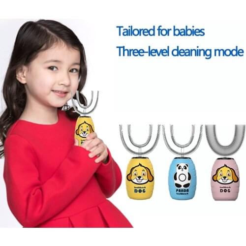 360 Degrees Children Sonic Toothbrush Intelligent Automatic Toothbrush Electric USB Rechargeable Ultrasonic U Shape Tooth Brush