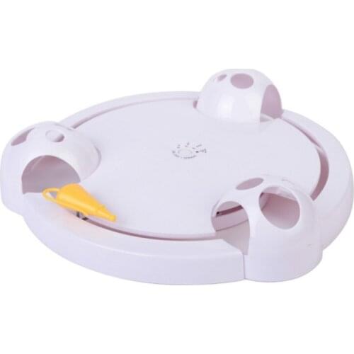 JOYLIVE Automatic Rotating Cat Play Teaser Plate Mice Catch Toy Fully Automatic Kitty Toy Funny Interactive Cat Toys