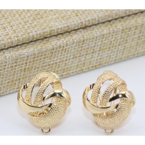 Free shipping gold-color stud earrings for women frost matte 18*19mm trendy gifts wholesale price elegant jewelry 1 pair B2825