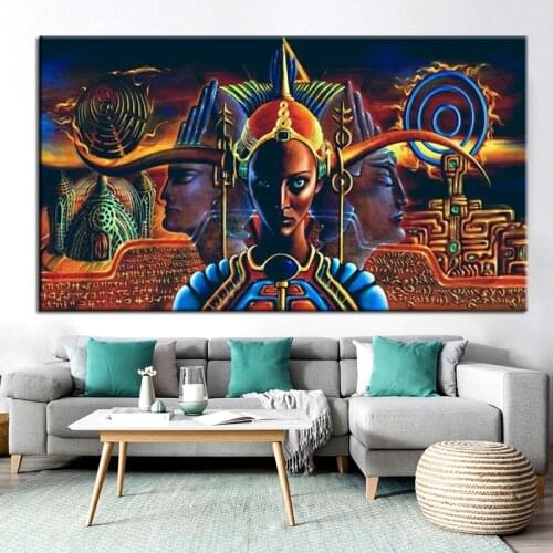 Large Egyptian Queen Diamond Painting Portrait God Full Square round Drill Mosaic Living Room Background 3D Stereo Art,YG2566