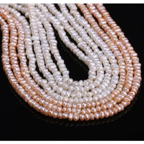 Natural Freshwater Cultured Pearls Beads Round 100% Natural Pearls for Jewelry Making Necklace Bracelet 13 Inches Size 2.5-3mm