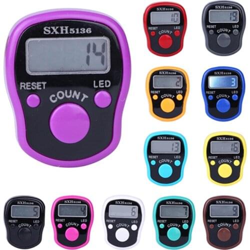 1pc Digital Finger Ring Tally Counter Handheld Row Counter Led Light Night Vision New Arrival