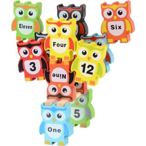 Kids Board Game Wooden Owl Balance Block Wood Toy Blocks Fun Early Learning Toys Family Party Games Childrens Gifts