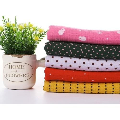 Breathable Pure Cotton Crepe Fabric By Meters Simply Style Printed Cotton Crepe Fabric for DIY Sewing Patchwork Mask Sleepwear