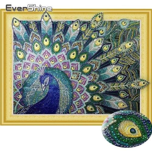 EverShine Diamond Painting Peacock Special Shape Round Drill DIY Diamond Embroidery Set Handicraft Art Diamond Mosaic Animal