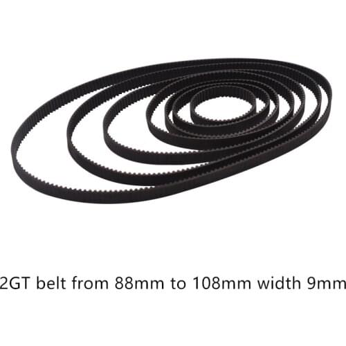 3D printer belt GT2 closed loop rubber 2GT timing 96 98 100 102 104 106 108 110 112 116 Length 96mm 98mm 116mm width 9mm 10mm