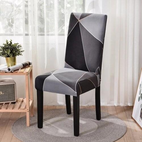 Geometric Dining Chair Cover Spandex Elastic Chair Slipcover Case Stretch Chair Covers for Wedding Hotel Banquet Dining Room