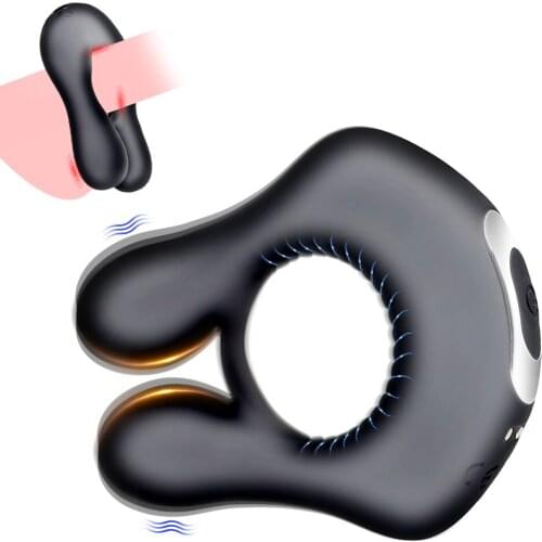 Penis Ring Vibrator Cock Rings Rabbit Design Rechargeable 10 Vibration Modes Silicone Male Sex Toy for Man and Couples Sex shop