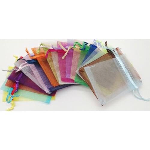 Small Jewelry Bags Drawstring Organza Gift Bag 100pcs Gift Pouch Storage Jewelry Packaging Earring Ring Bracelet Display Storage