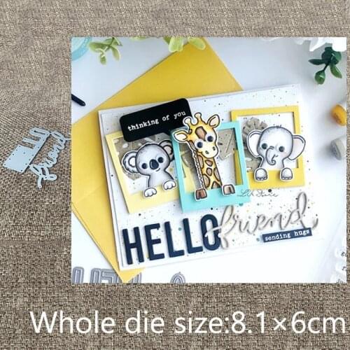 XLDesign Craft Metal Cutting Dies stencil mold Hello Friend Words decoration scrapbook Album Paper Card Craft Embossing die cuts