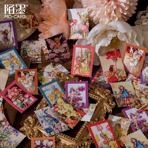 Cute Magic Flower Fairy Sticker Aesthetic Diary Travel Journal Paper Stickers Scrapbooking Vintage Decorative Sticker For Diary
