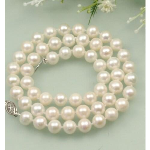 7-8mm White Black Pink Cultured Fresh Water fashion Pearl Necklace 18