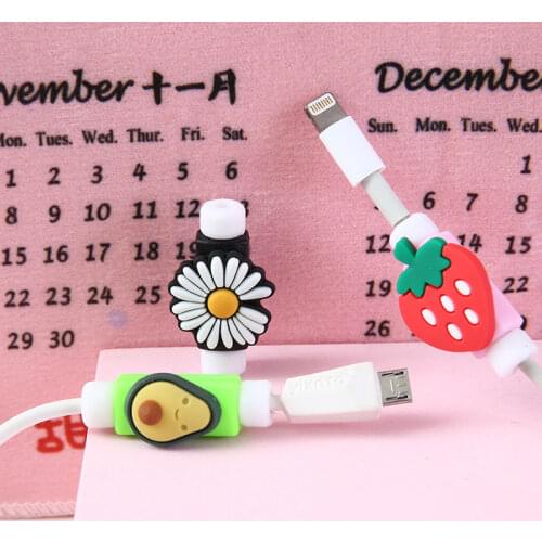 1Pc Cartoons USB Cable Protector Earphone Wire Cord Protection Cover Data Charger Line Protective Sleeve Cellphone Decor Wire