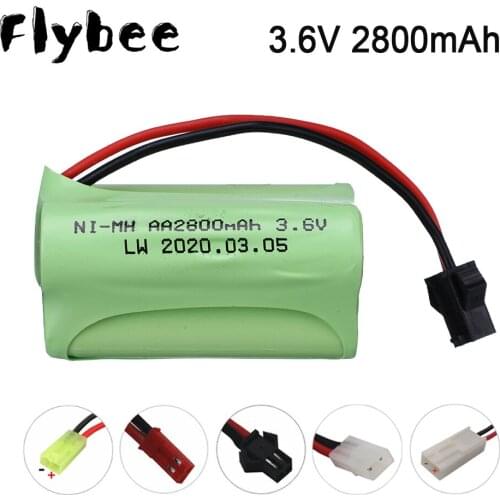 3.6v 2800mah NiMH Battery For Rc toys Car RC Tanks RC Trains RC Robot RC Boat Gun Ni-MH AA 2400mah 3.6v Rechargeable Battery