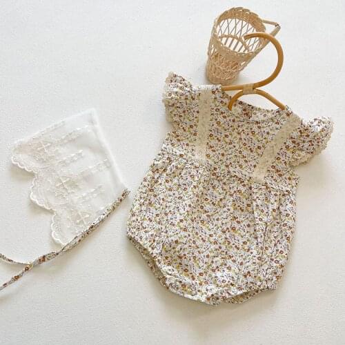 New Summer Baby Girls Short Sleeve Flower Rompers 0-3Yrs Baby Clothes Rompers Kids Girls Rompers Infant Clothing Rompers