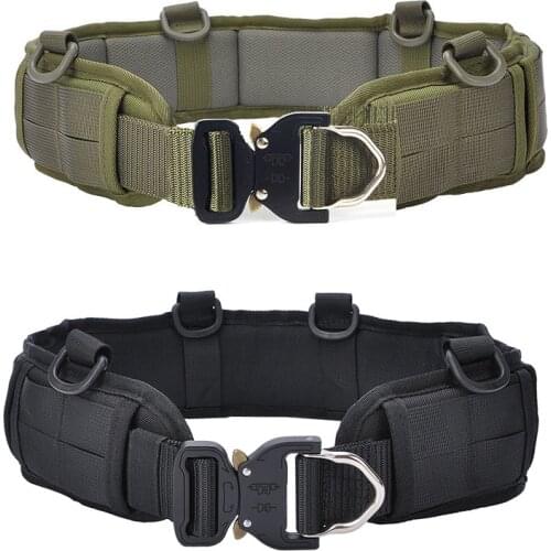 Military Tactical Belt Men Molle Combat Belt Airsoft Army Combat Outdoor CS Hunting Paintball Padded Waist Belt Set Adjustable