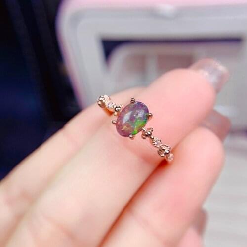Luxury Atmosphere Hot Selling Style Black Opal Ring 925 Silver Womens Ring Noble and Elegant