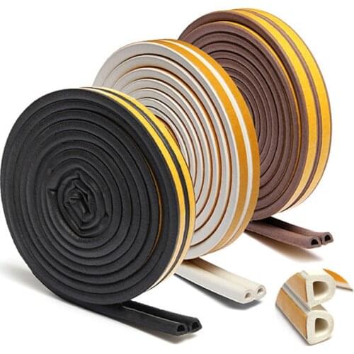 I D P E 12M Meters Self Adhesive Type Doors for Windows Foam Seal Strip Soundproofing Collision Avoidance Rubber Seal Collision