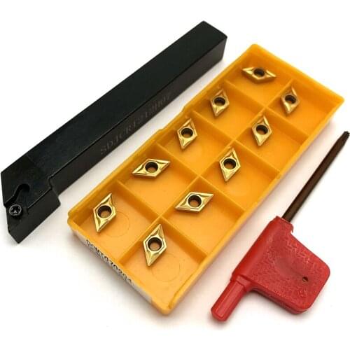 DCMT070204 VP15TF UE6020 US735 carbide insert+1PC SDJCR1010H07 SDJCR1212H07 SDJCR1616H07 turning tool holder for carbide insert