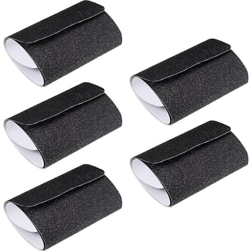 Uxcell Anti Slip Tape 80 Grit Frosted Surface PEVA Warning Tape Waterproof for Steps 2Ft x 6 Inch Black 5Pcs