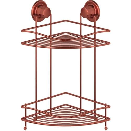 Bathroom Corner Shelf Copper -Techno-wire Vacuum 2-Tier
