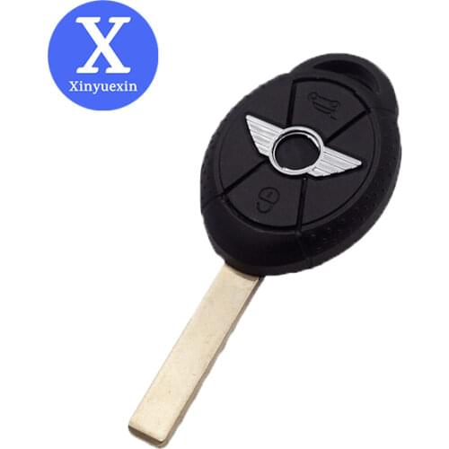 Xinyuexin Uncut Blade Remote Car Key Fob Shell Case Fit for Old BMW Mini Cooper S R50 R53 Blank Car Key 3 Buttons