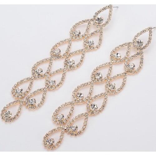 YFJEWE Fashion Brand New Crystal Tassel Long Earrings for Women Rhinestone Drop Earring Jewelry Wholesale Gift E370