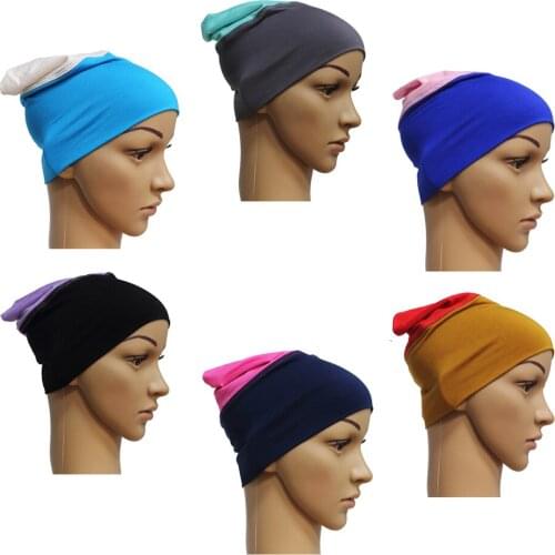 Women’s Cotton 2 Colors Muslim Islamic Arabic Scarf Mini Hijab Inner Tube Caps