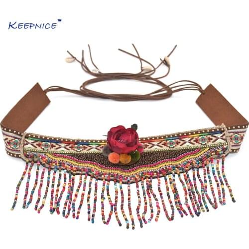 Womens Clothing Accessories Gypsy Turkish Bohemian Belt Body Chain Ethnic Belt Dresses Retro Leather Belt Flower Belt Cummerbund