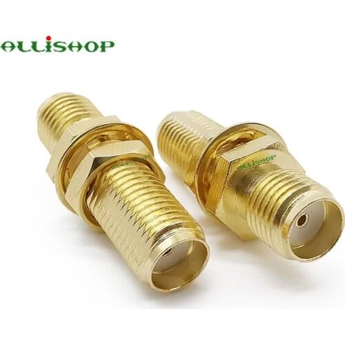 ALLiSHOP 1pce Adapter SMA female to SMA female bulkhead panel mount RF connector straight for Antennas Wireless LAN