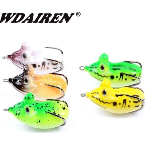 1Pcs Lifelike Imitation Frog Rubber Soft Bait 55mm 11.5g Artificial 3D Eyes Sharp Hook Frog Lure Bait Pesca Fishing Tackle