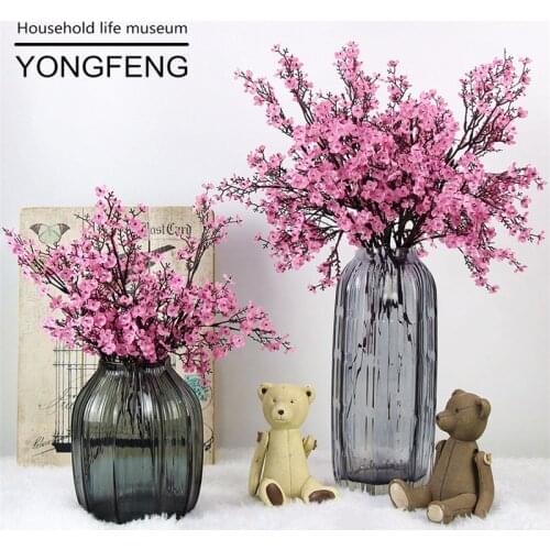 1pc Silk Gypsophila Artificial Flowers Plastic Stem Cherry Blossom Fake Flower for Decoration Home Bride Wedding Bouquet
