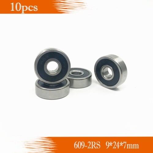 10PCS 609-2RS 609RS Bearing ABEC-5 9*24*7 mm Miniature Sealed Ball Bearings 609 2RS