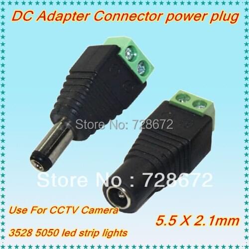2SET Electrical Cables Connect Tool Male to Female LED Strip Quick Connector DC Power Plug Jack Adapter Wire Connectors