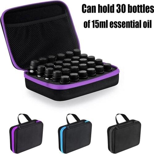 30Bottles 15ml Essential Oil Storage Bag Travel Portable Aromatherapy Nail Polish Tote Bag Removable Lining Organizer Bag Boxes