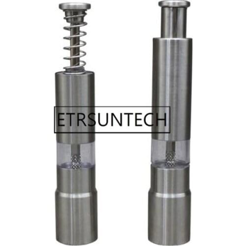 30pcs Hand Driven Metal Pepper Grinder Salt Mill Portable Thumb Push Stainless Steel Manual Spice Grinder