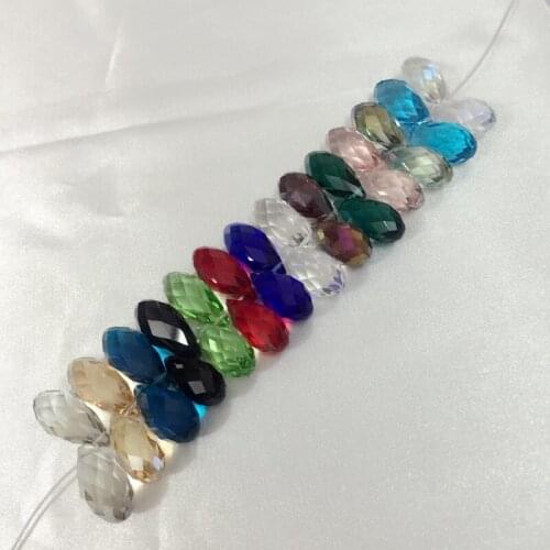 50Pcs/Pack 20*10MM Mix Colors Water Drop Crystal Glass Bead Strand Jewelry Beads