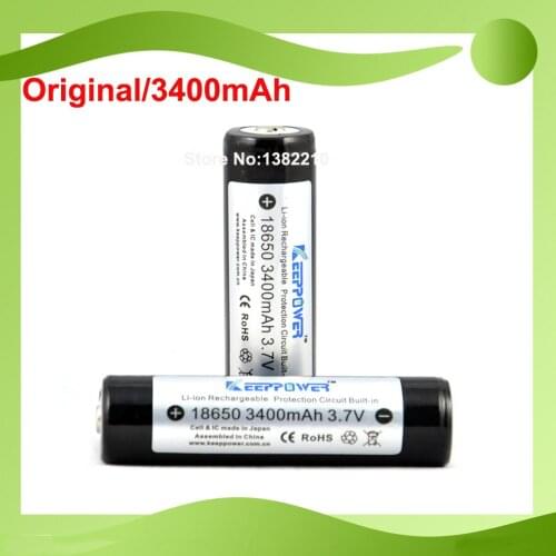 Free Shipping!! 2PCS/lot 100% Original High quality Keeppower 3.7V 18650 3400mAh Protected Flashlight battery